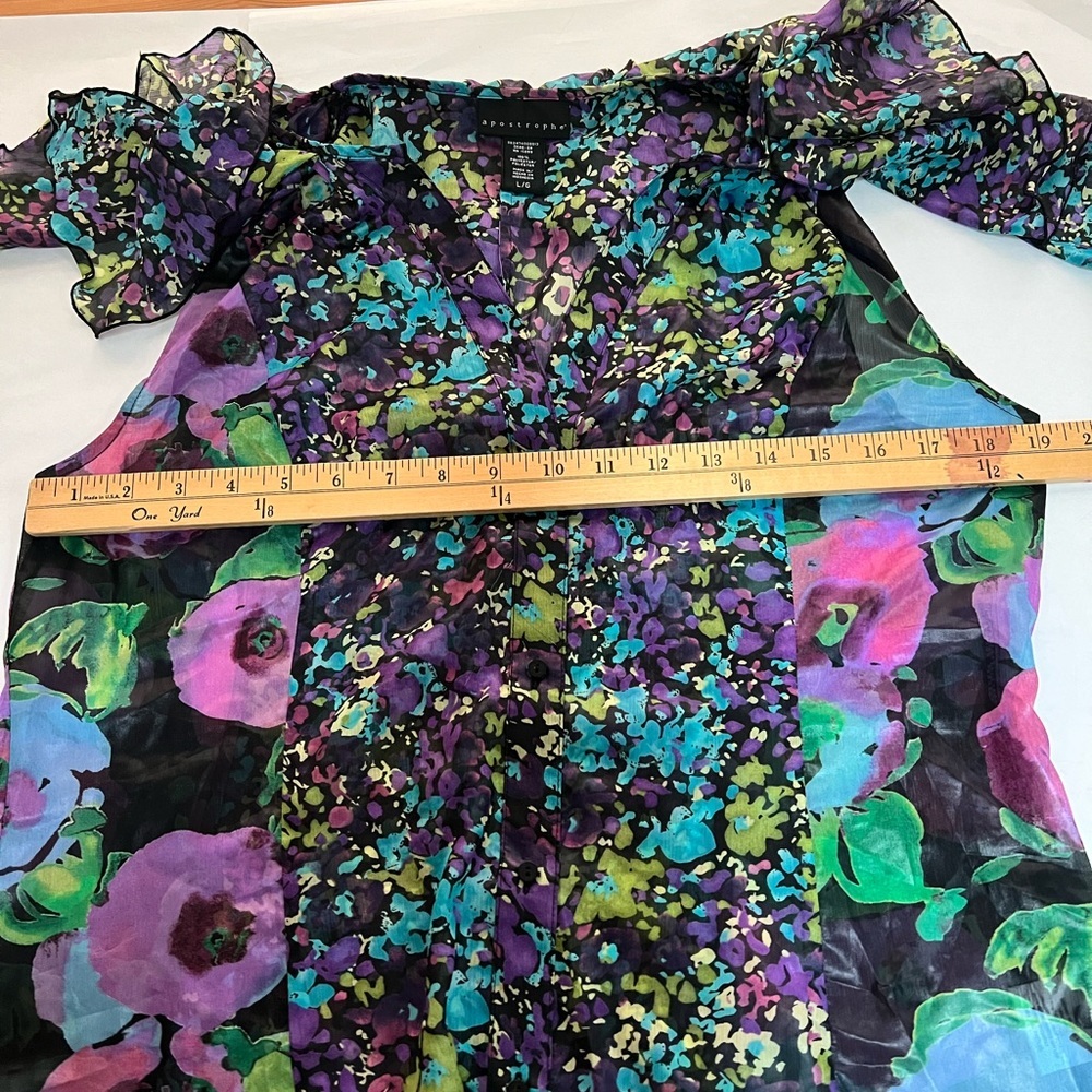 2 tops apostrophe ruffles floral - Picture 8 of 9